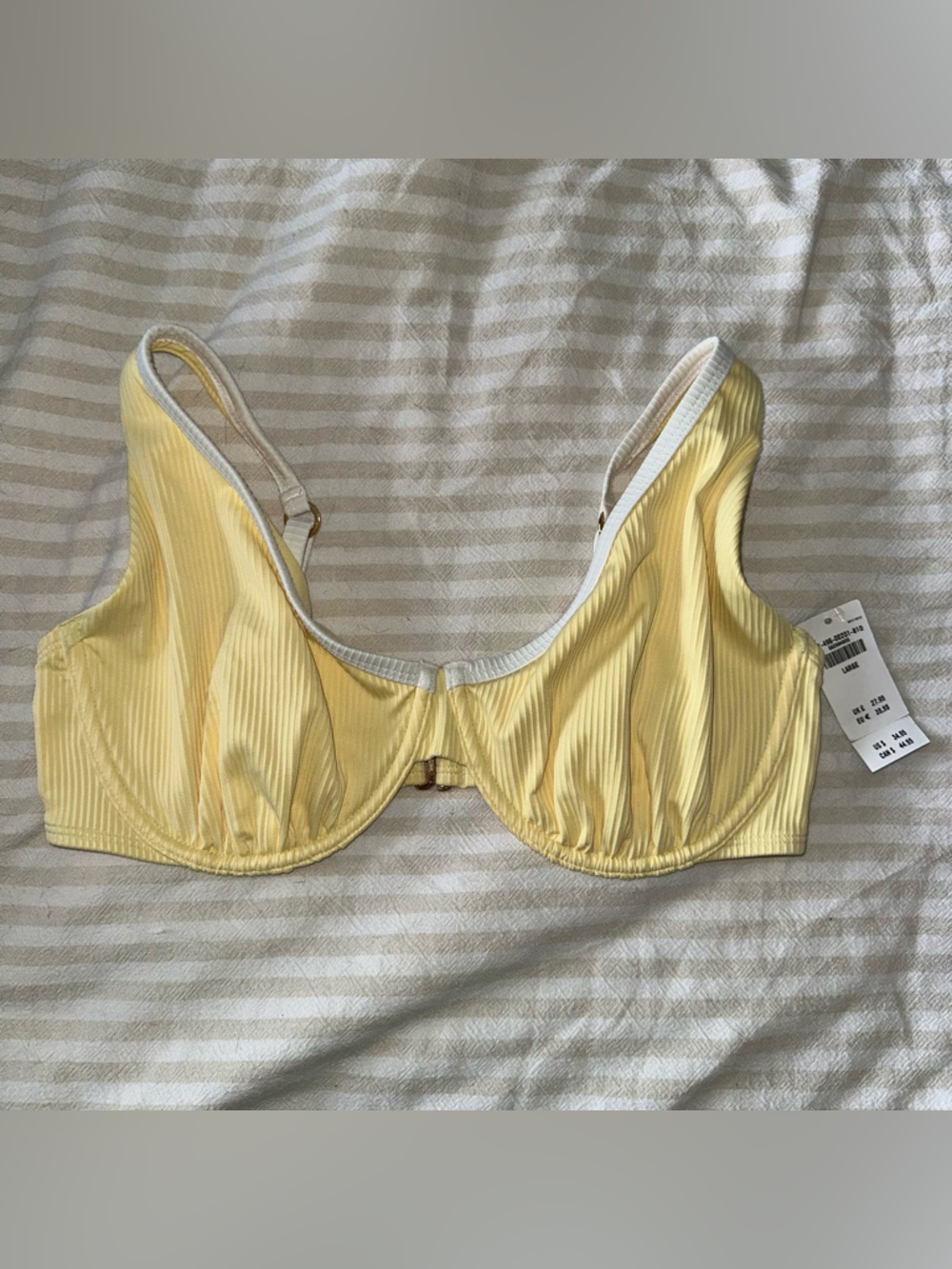 Hollister Curvy Butter Yellow Ribbed Underwire Bikini Top